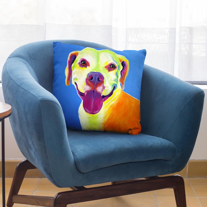 Pit Bull - Daisy Throw Pillow By Dawgart - All About Vibe