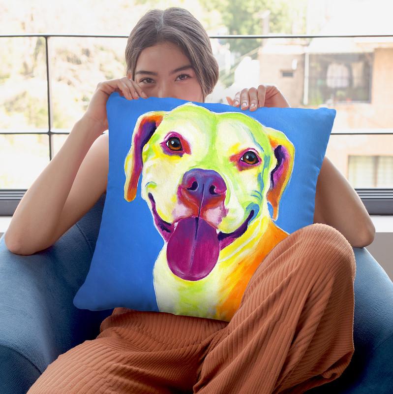 Pit Bull - Daisy Throw Pillow By Dawgart - All About Vibe