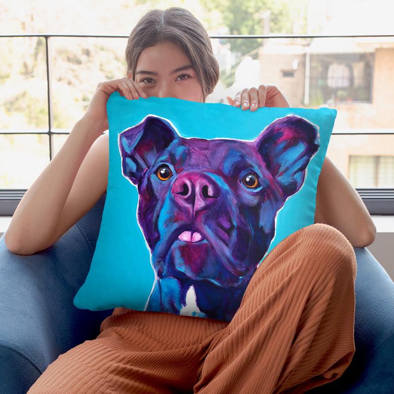 Pit Bull - Neko Throw Pillow By Dawgart - All About Vibe