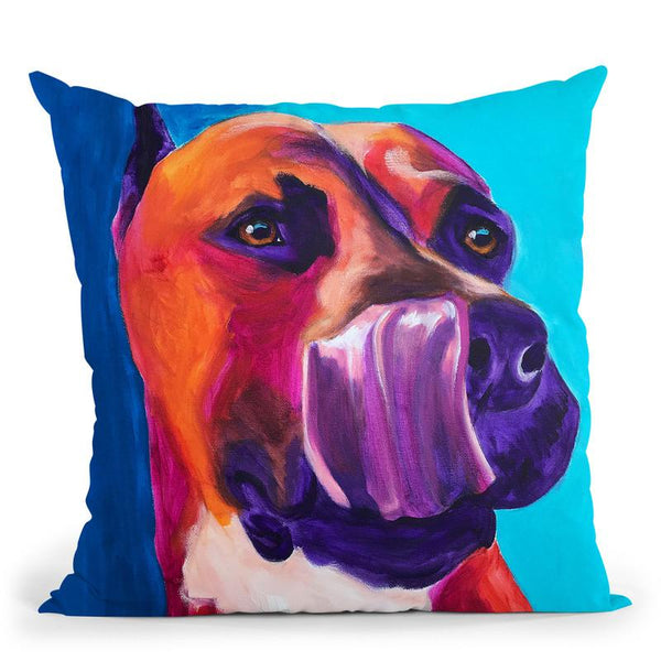 Pit Bull - Tasty Throw Pillow By Dawgart - All About Vibe