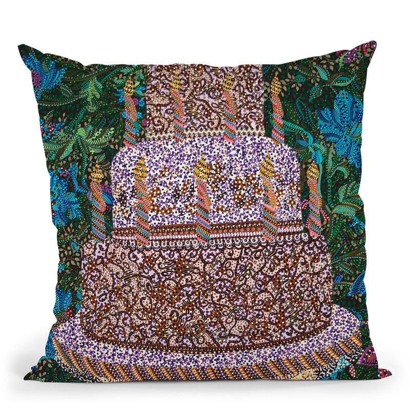 Birthday Cake Throw Pillow By Erika Pochybova - All About Vibe