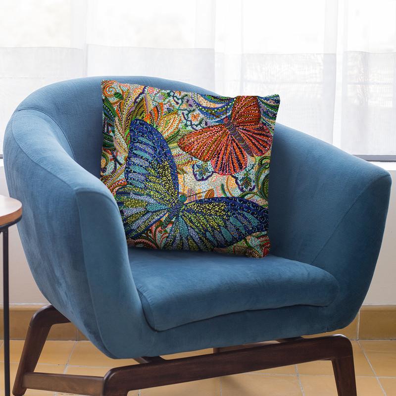 Butterflies Throw Pillow By Erika Pochybova - All About Vibe