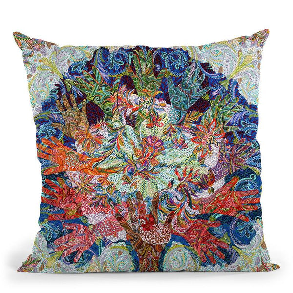 Healing Hands 2 Throw Pillow By Erika Pochybova - All About Vibe