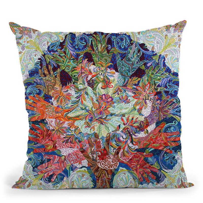 Healing Hands 2 Throw Pillow By Erika Pochybova - All About Vibe