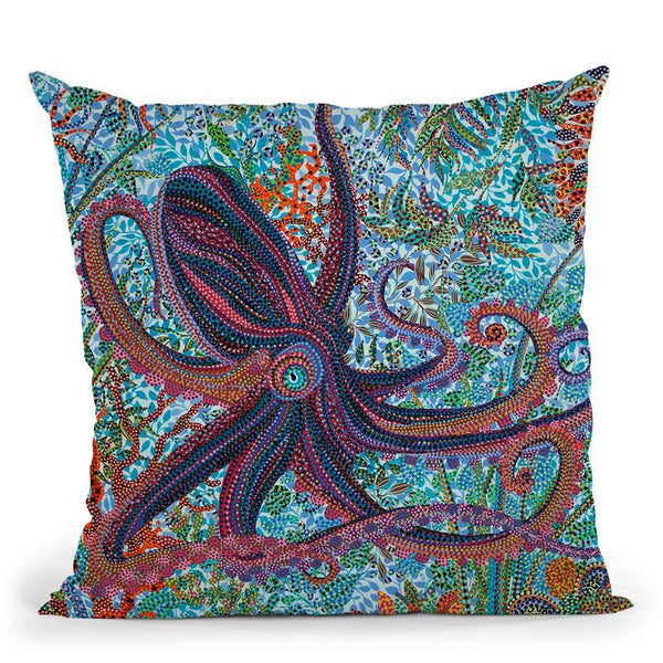 Octopus Throw Pillow By Erika Pochybova - All About Vibe