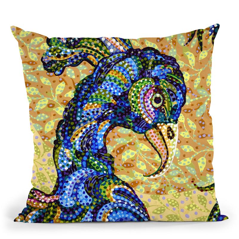 Peacockhead Throw Pillow By Erika Pochybova - All About Vibe