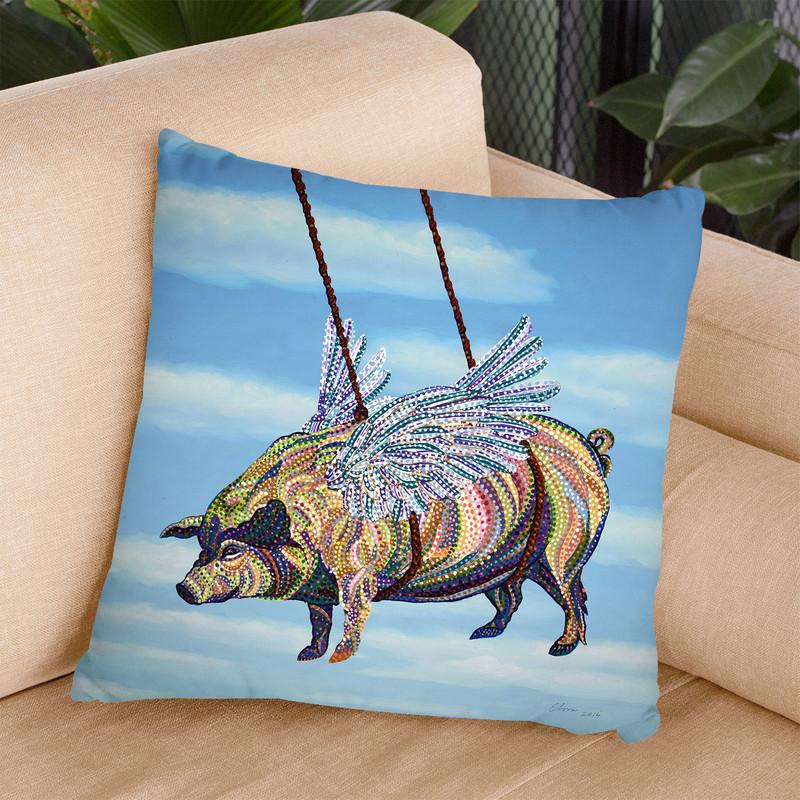 Pig Throw Pillow By Erika Pochybova - All About Vibe