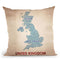 United Kingdom Throw Pillow By American Flat - All About Vibe
