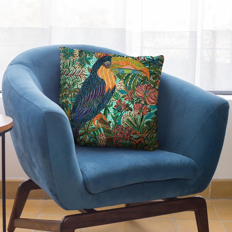 Toucan Throw Pillow By Erika Pochybova - All About Vibe