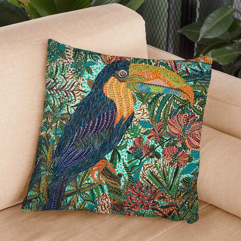 Toucan Throw Pillow By Erika Pochybova - All About Vibe