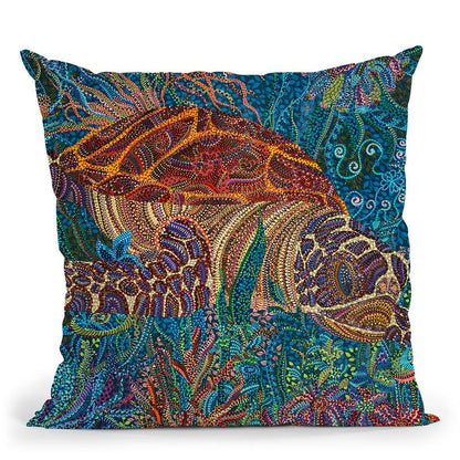 Turtle Throw Pillow By Erika Pochybova - All About Vibe