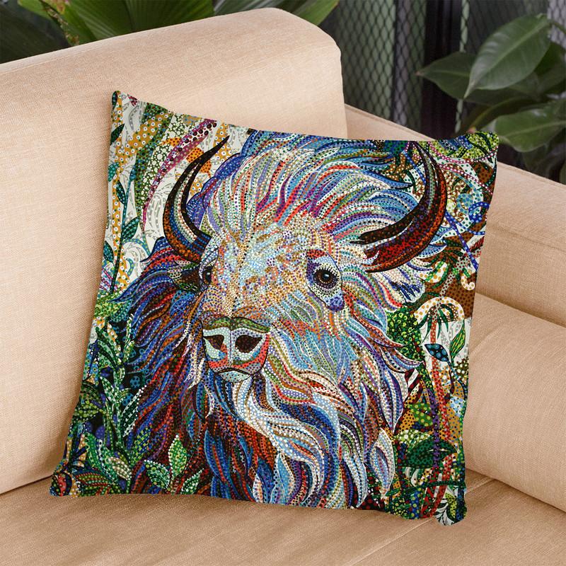 White Buffalo Throw Pillow By Erika Pochybova - All About Vibe