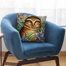 Burrowing Owl In Flowers Throw Pillow By Erika Pochybova - All About Vibe