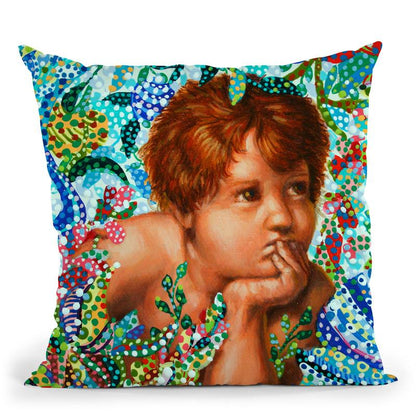 Cherub Throw Pillow By Erika Pochybova - All About Vibe