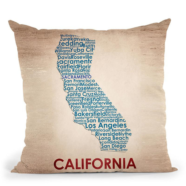 California Throw Pillow By American Flat - All About Vibe