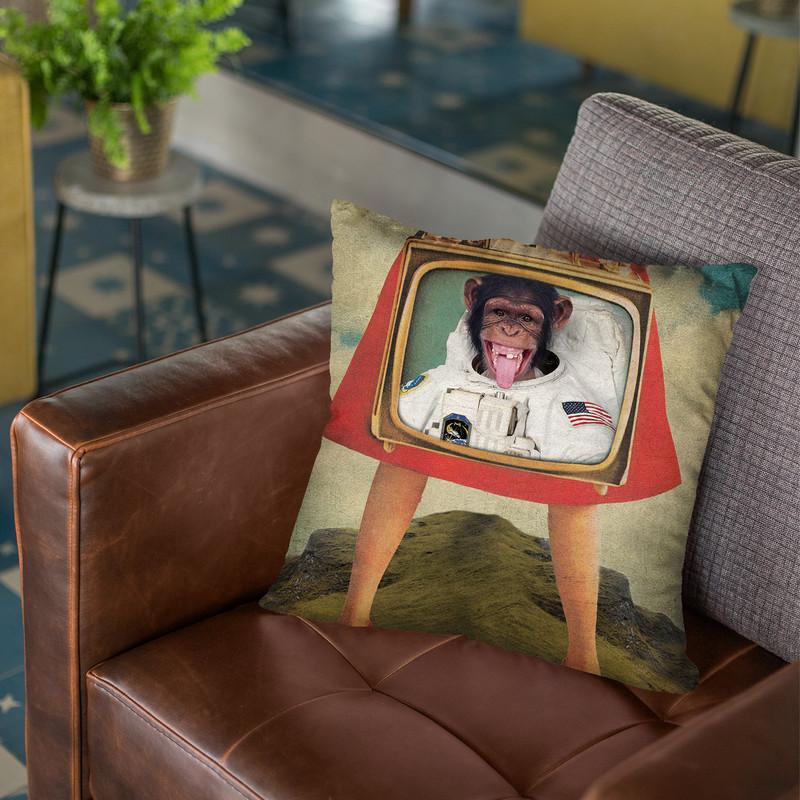 Monkey See Monkey Do Throw Pillow By Elo Marc - All About Vibe
