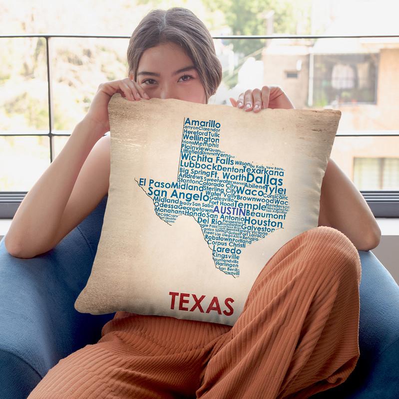 Texas Throw Pillow By American Flat - All About Vibe