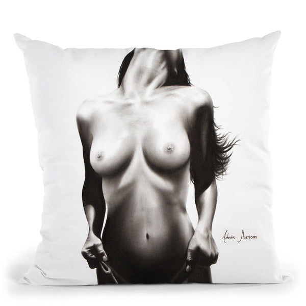 Nude Woman Charcoal Study 53 Throw Pillow By Ashvin Harrison