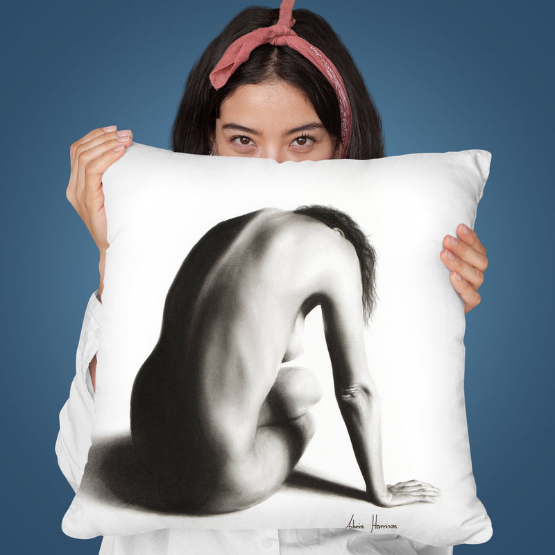 Nude Woman Charcoal Study 56 Throw Pillow By Ashvin Harrison