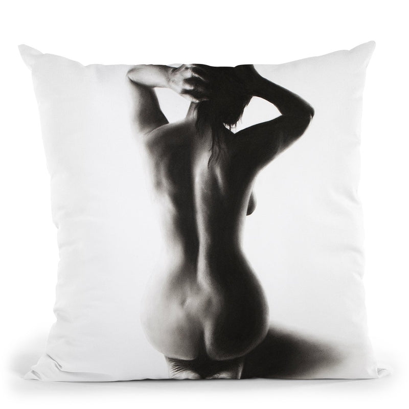 Nude Woman Charcoal Study 57 Throw Pillow By Ashvin Harrison