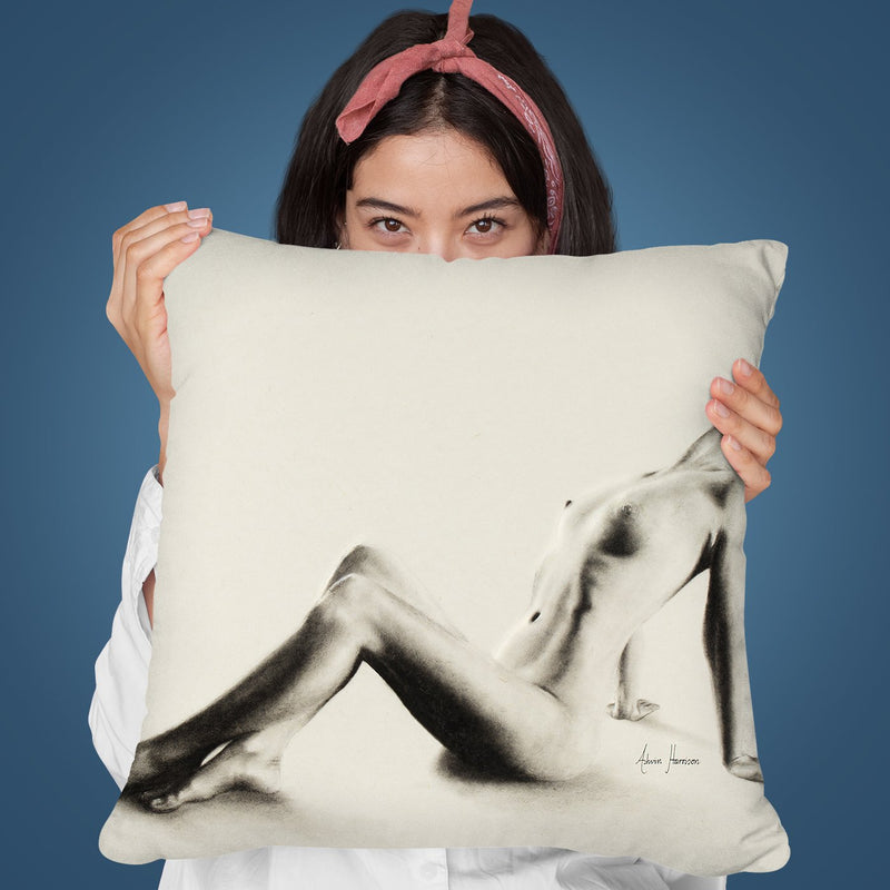 Nude Woman Charcoal Study 59 Throw Pillow By Ashvin Harrison