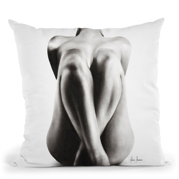 Nude Woman Charcoal Study 63 Throw Pillow By Ashvin Harrison