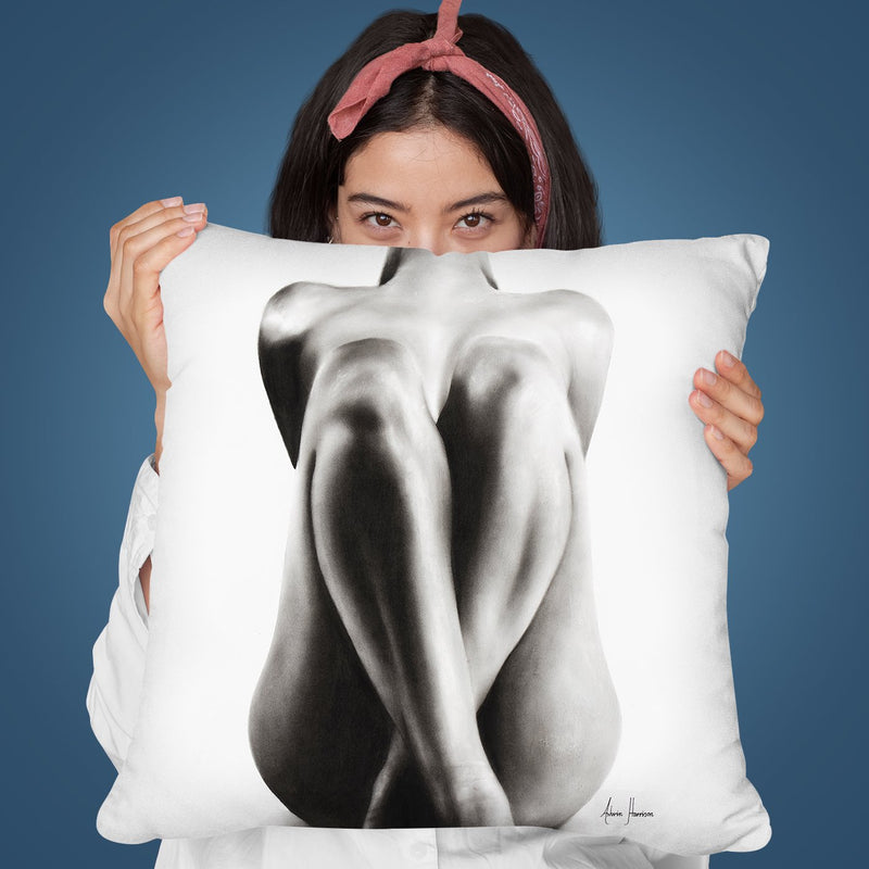 Nude Woman Charcoal Study 63 Throw Pillow By Ashvin Harrison