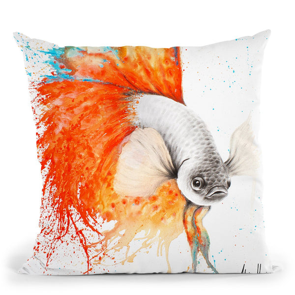 Orange Splice Gourami Throw Pillow By Ashvin Harrison
