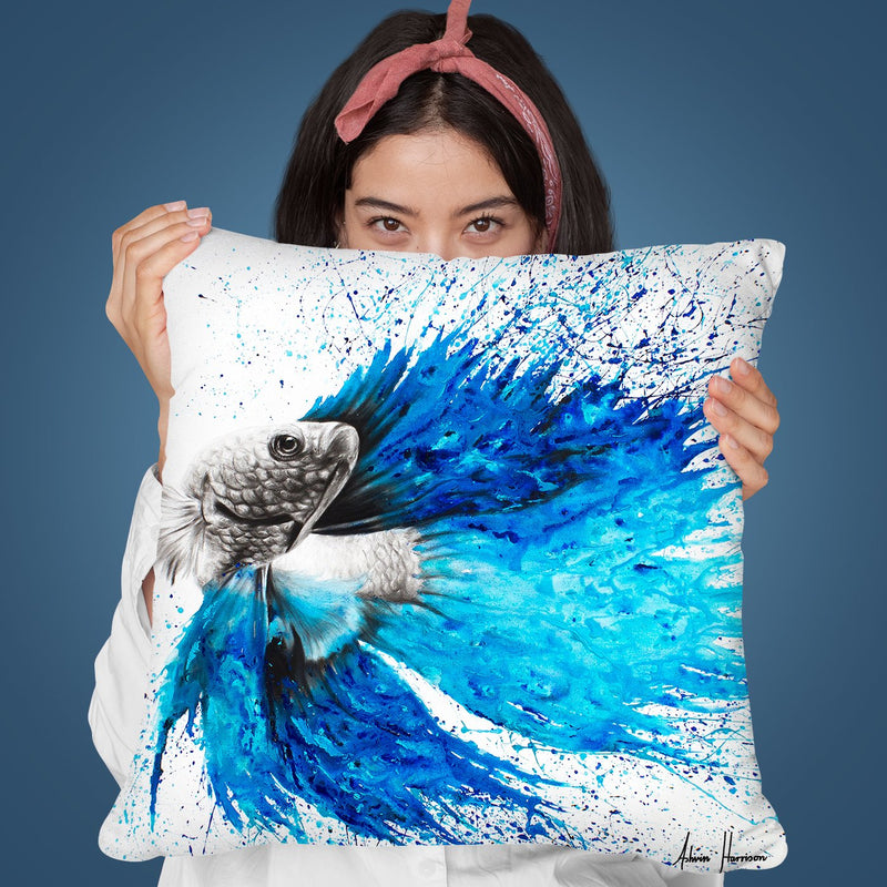 Phthalo Fish Tail Throw Pillow By Ashvin Harrison