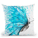 Aqua Butterfly Throw Pillow By Ashvin Harrison