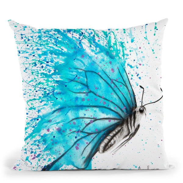 Aqua Butterfly Throw Pillow By Ashvin Harrison