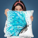 Aqua Butterfly Throw Pillow By Ashvin Harrison