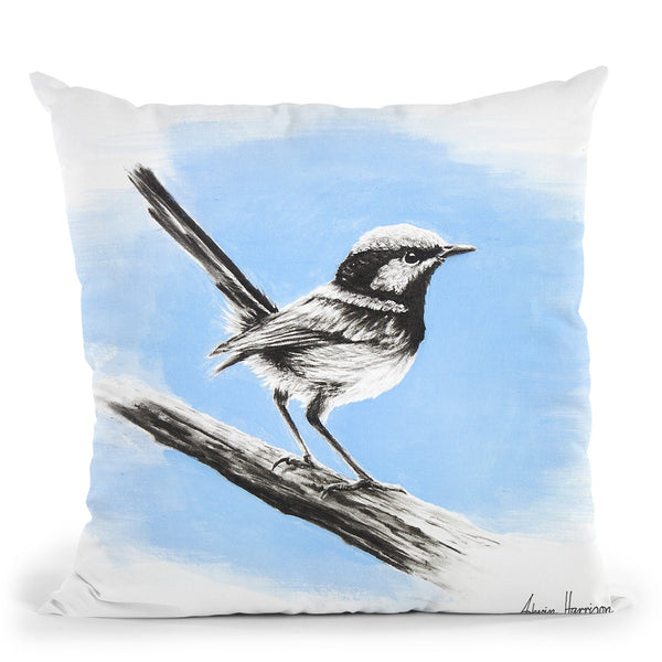 Superb Blue Wren Throw Pillow By Ashvin Harrison