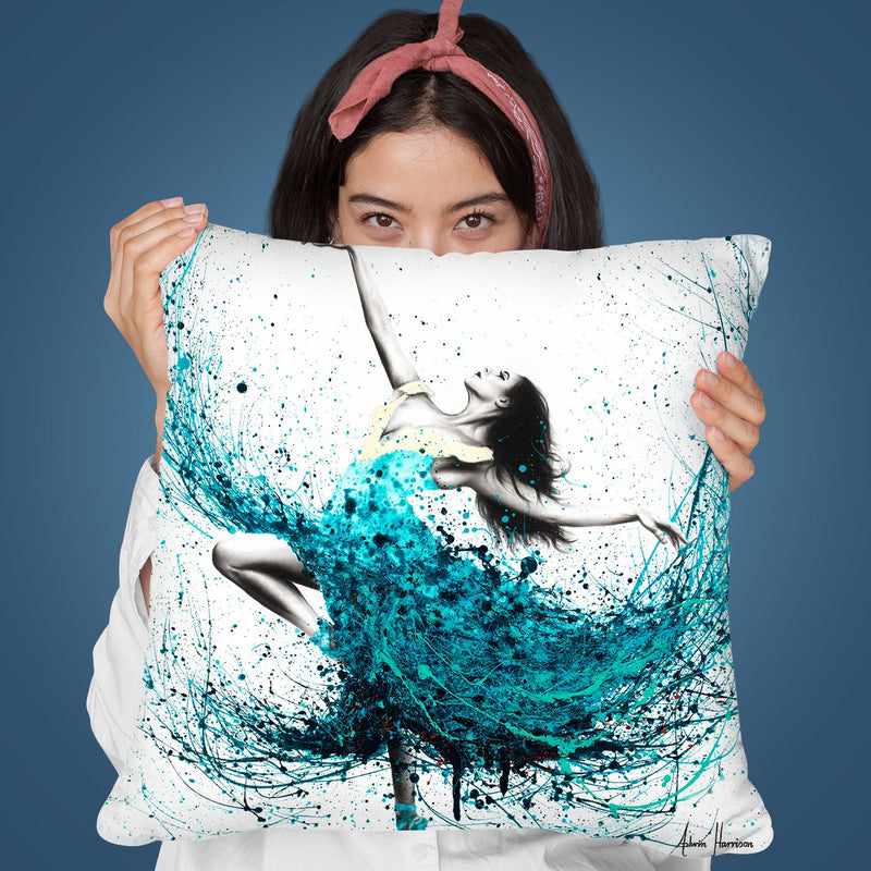 Teal Dancer Throw Pillow By Ashvin Harrison