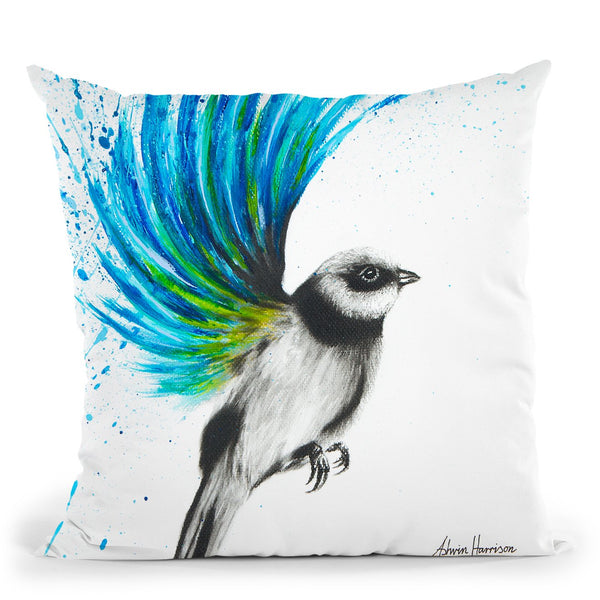 Turquoise Finch Throw Pillow By Ashvin Harrison