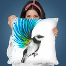 Turquoise Finch Throw Pillow By Ashvin Harrison