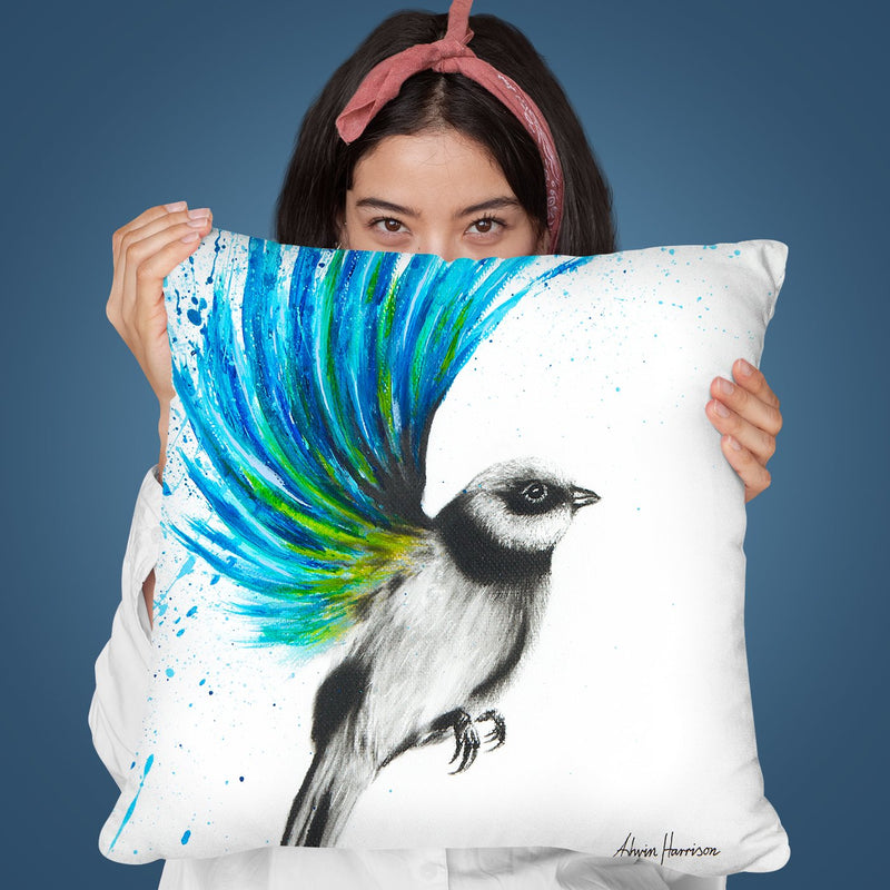 Turquoise Finch Throw Pillow By Ashvin Harrison