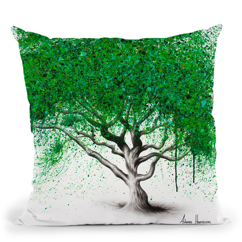 Green Breeze Tree Throw Pillow By Ashvin Harrison
