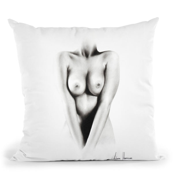 Nude Woman Charcoal Study 67 Throw Pillow By Ashvin Harrison