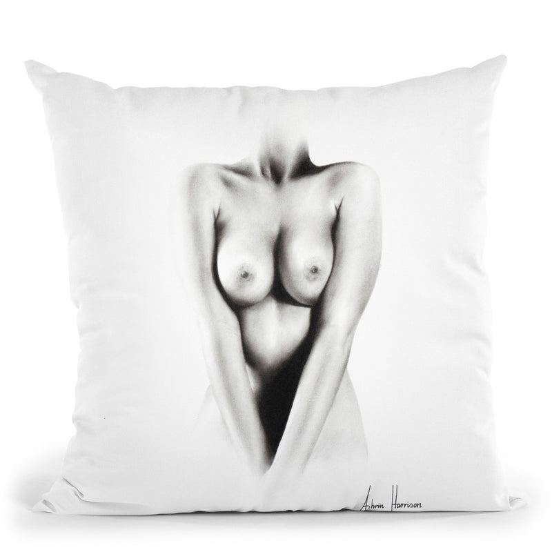 Nude Woman Charcoal Study 67 Throw Pillow By Ashvin Harrison