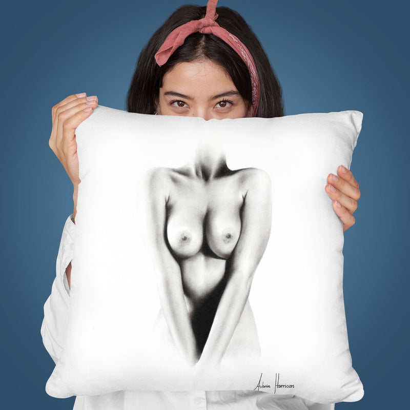 Nude Woman Charcoal Study 67 Throw Pillow By Ashvin Harrison