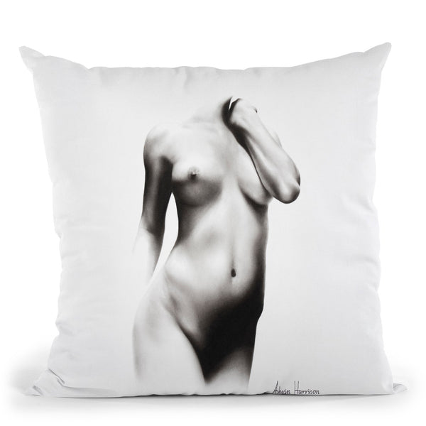 Nude Woman Charcoal Study 71 Throw Pillow By Ashvin Harrison