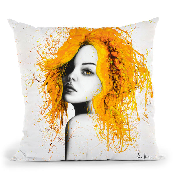 Sunflower Girl Throw Pillow By Ashvin Harrison