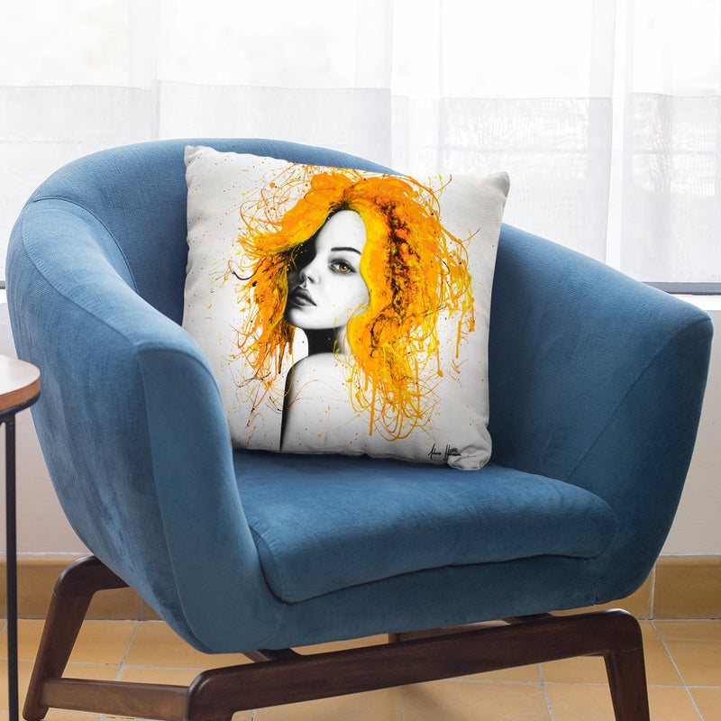 Sunflower Girl Throw Pillow By Ashvin Harrison