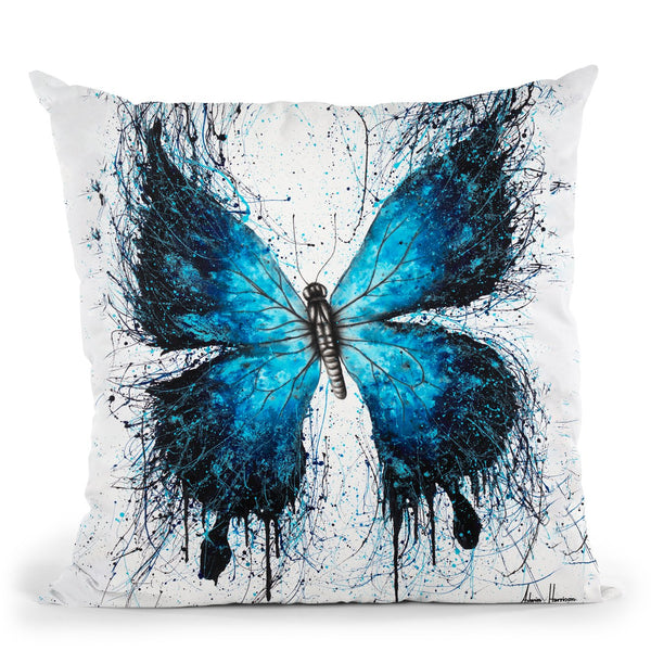The Butterfly Blue Wings Throw Pillow By Ashvin Harrison