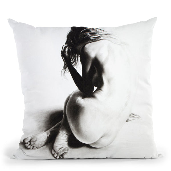 Nude Woman Charcoal Study 38 Throw Pillow By Ashvin Harrison