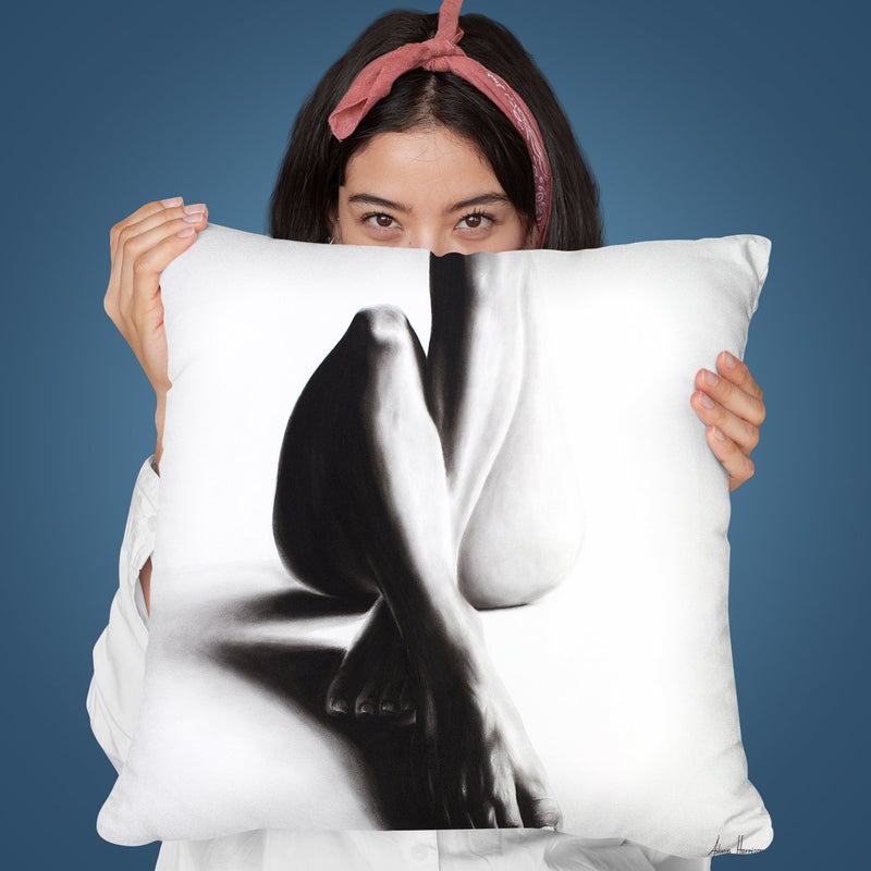 Nude Woman Charcoal Study 39 Throw Pillow By Ashvin Harrison