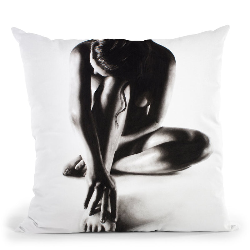 Nude Woman Charcoal Study 41 Throw Pillow By Ashvin Harrison