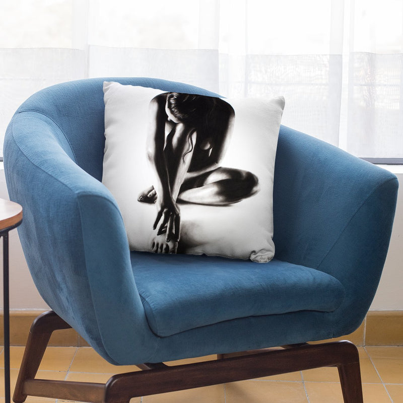 Nude Woman Charcoal Study 41 Throw Pillow By Ashvin Harrison
