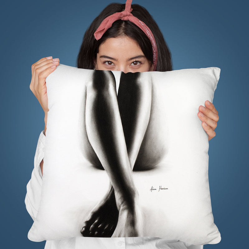Nude Woman Charcoal Study 43 Throw Pillow By Ashvin Harrison
